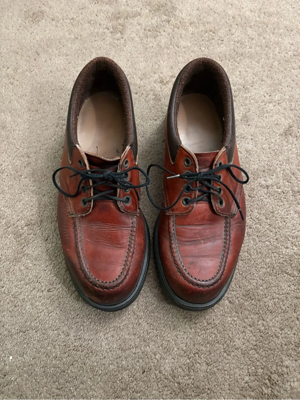 Vintage Red Wing Moc Toe Oxford Shoes Men's 10 Brown SuperSole Made In USA 105